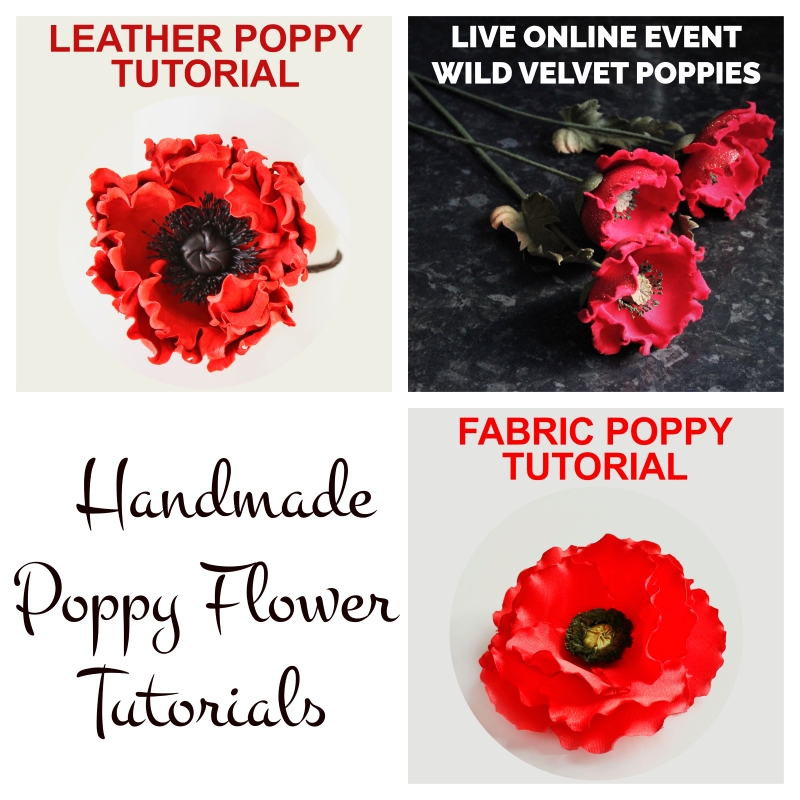 Handmade Black Carpet Red Poppy Flower Terry Wool Material 50*50 cm 