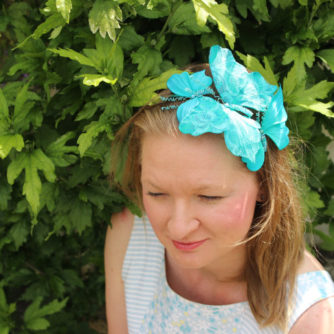 Turquoise butterfly headband