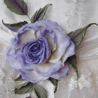 silk rose wedding dress sach corsage