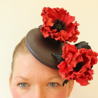 leather poppy hat