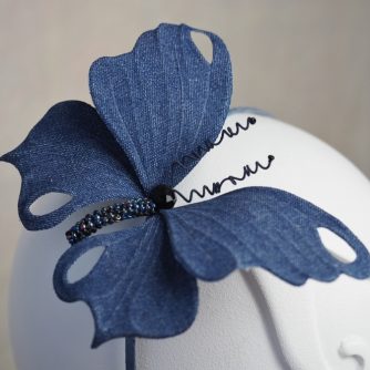 denim butterfly headpiece