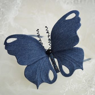 denim butterfly headpiece