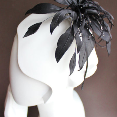 black silk flower fascinator