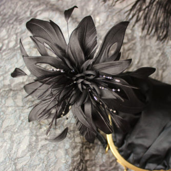 black silk flower fascinator