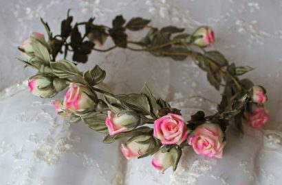 Wedding silk flower circlet