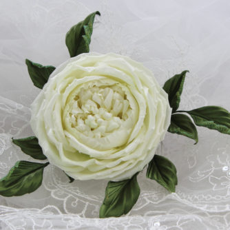 ivory silk rose bridal comb