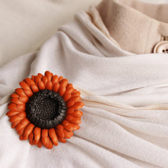 leather flower corsage
