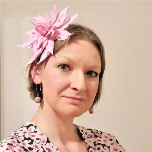 pink silk fantasy flower headpiece
