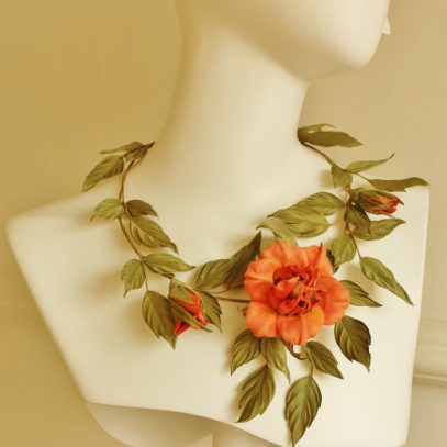 silk flower necklace