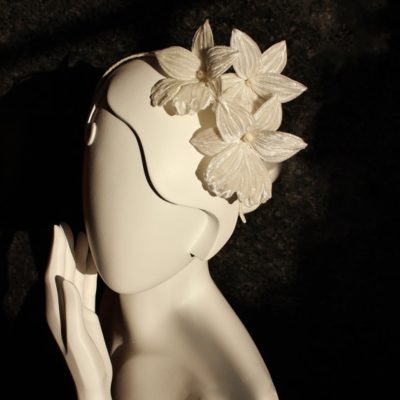 orchid bridal headpiece