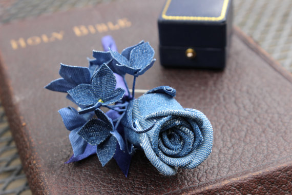 Denim wedding buttonhole