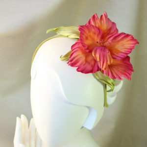 Fabric flowers oversized velvet gladiolus flower hairpiece