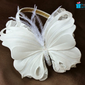white butterfly headband