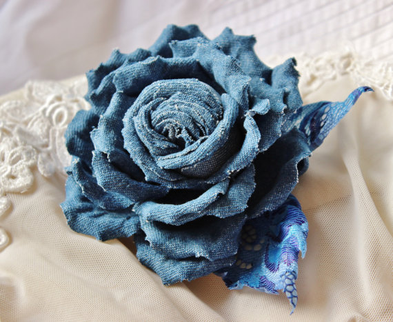 denim flower