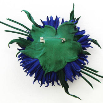 leather cornflower brooch 3