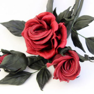 red leather roses