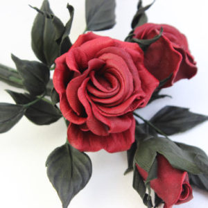 red leather roses