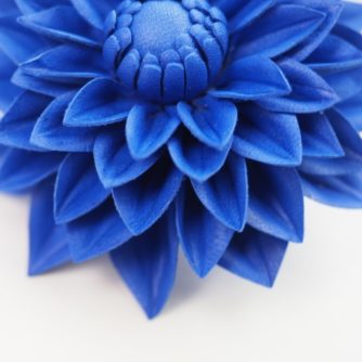 Leather dahlia flower pin