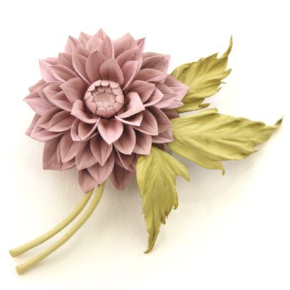 dusty pink dahlia corsage front