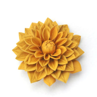 leather dahlia flower corsage