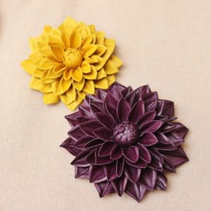 leather dahlia flower corsage