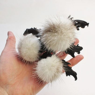 fur leather thistle corsage