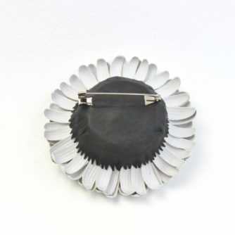 leather flower brooch