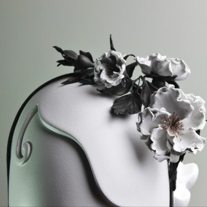 rose leather headpiece