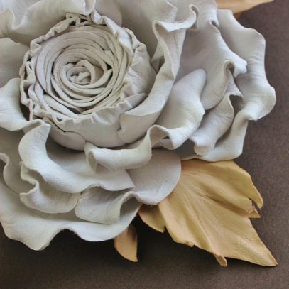 white and beige rose detail