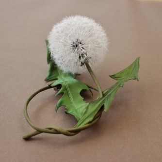 silk dandelion clock brooch
