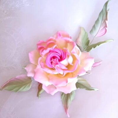 cotton peace rose corsage