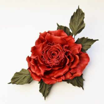 red leather rose