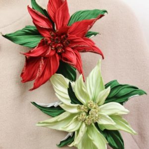 red poinsettia brooch
