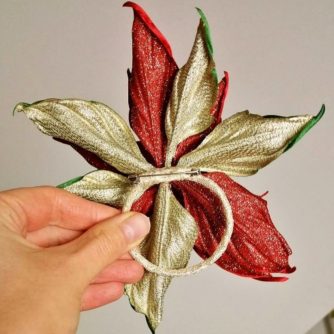 red poinsettia brooch