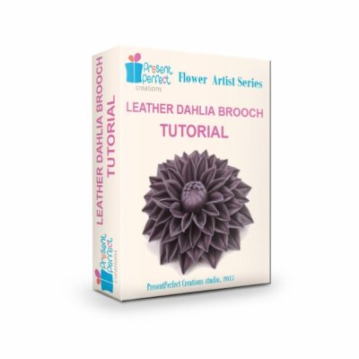 leather dahlia brooch tutorial