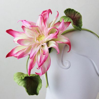 headpiece with silk lotus flower 2