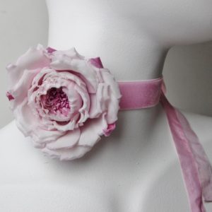 silk rose choker necklace