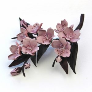 leather cherry blossom corsage