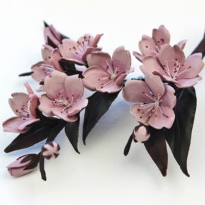 leather cherry blossom corsage