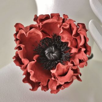 leather poppy choker