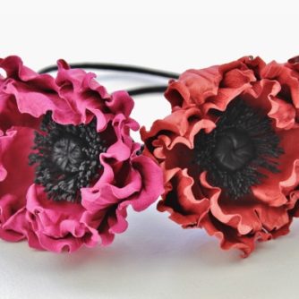 leather poppy chokers