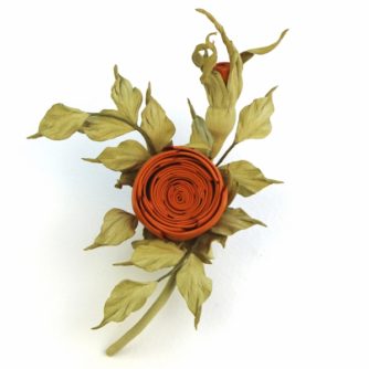 leather rosebud corsage