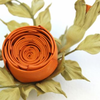leather rosebud corsage
