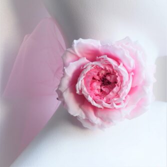 pink silk tulle rose choker