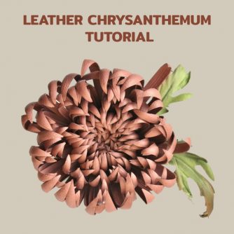 leather chrysanthemum brooch tutorial