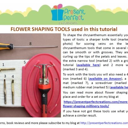 leather chrysanthemum brooch tutorial tools