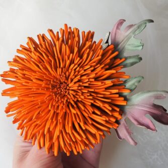orange leather chrysanthemum front