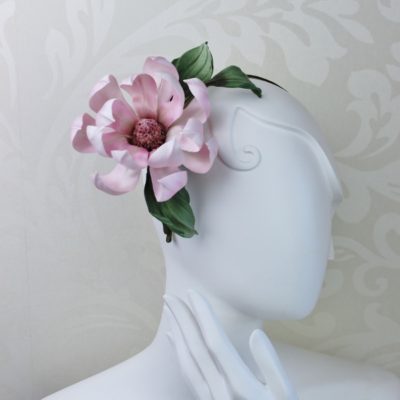 pink silk magnolia flower