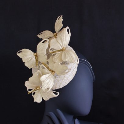 golden butterfly cocktail hat