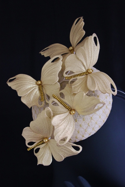 golden butterfly cocktail hat